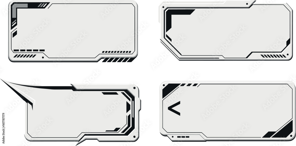 Wall mural futuristic interface ui elements. futuristic hud elements. hud interface set. vector illustration.