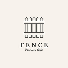 fence icon line design art logo vector.