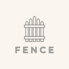 fence icon line design art logo vector.