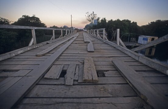 Typical bridge on Transpantaneira, Pantanal, Brazil, South America