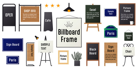 アイアンとウッディな立て看板フレーム