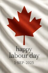 Canadian Maple Leaf with Happy Labour Day Message
