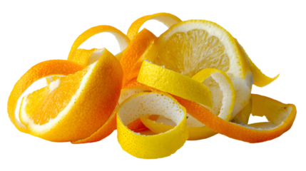 Orange and lemon peels citrus zest fresh fruit