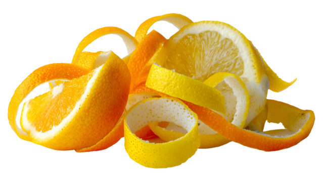 Orange and lemon peels citrus zest fresh fruit