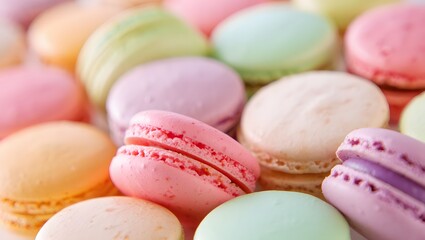 Fototapeta premium Assorted French Macarons Close-Up