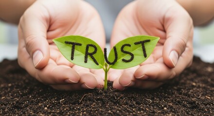 Cultivating Trust Nurturing Growth Building Relationships Planting Seeds of Belief Soil Hands Sprout Fresh and Growing