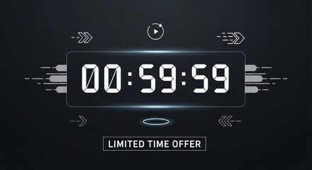 Limited Time Offer Countdown Urgent Sale Notification Digital Timer Graphic Online Promotion Alert Discount Deadline