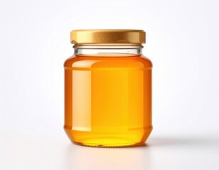 Golden Honey in Glass Jar