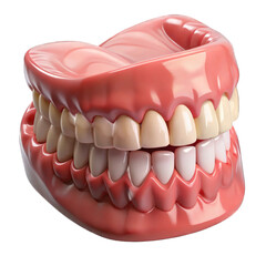 Obraz premium 3d realistic dentures with gums isolated on transparent background