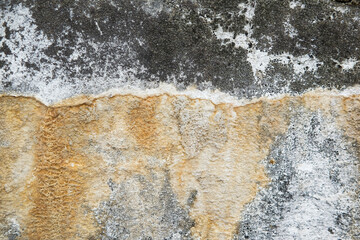 Weathered and cracked concrete wall, displaying age and texture. backgrounds or urban themes