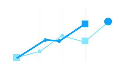 Fototapeta premium Dynamic Growth Chart Visualizing Progress with Ascending Lines and Geometric Shapes Representing Data Trends and Positive Development in a Clean and Modern Design