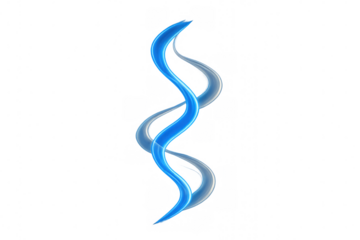 Abstract blue wavy lines creating a dynamic and elegant design element, ideal for various graphic projects with transparent background