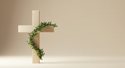 cross with creeping plants