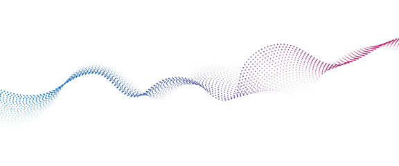 Flowing Dot Wave halftone gradient pattern on transparent background	

