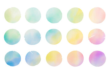 Set of colorful circle shape hand paint background