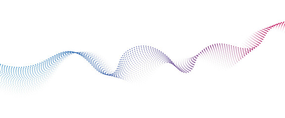 Flowing Dot Wave halftone gradient pattern on transparent background	
