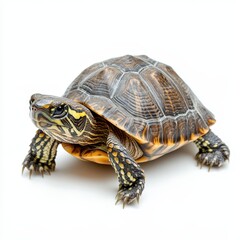 Obraz premium Small turtle on a white background isolated isolated on white background
