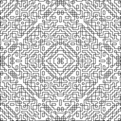 Texture with figures from lines.Abstract background. Black and white color. Repeat pattern. Element design for web page, textures, cover, fabric, textile, card, poster. Repeating design.