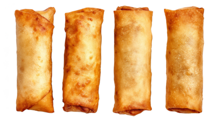 Exquisite culinary display, four delectable food items presented in a harmonious row.