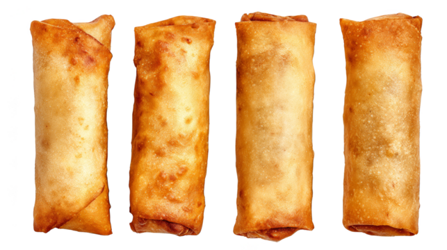 Exquisite culinary display, four delectable food items presented in a harmonious row.