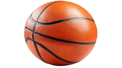 Dynamic closeup of an orange basketball with a textured black stripe, classic sporting icon.