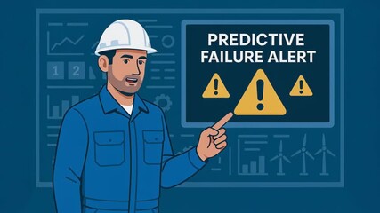 Predictive failure alert in energy sector requires engineering work to prevent breakdown ensure continuous operation safety advanced monitoring system - Powered by Adobe