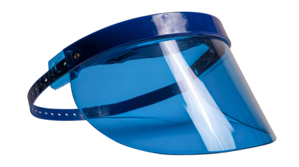 Durable blue helmet with clear visor, enhanced protection and superior visibility for optimal safety.