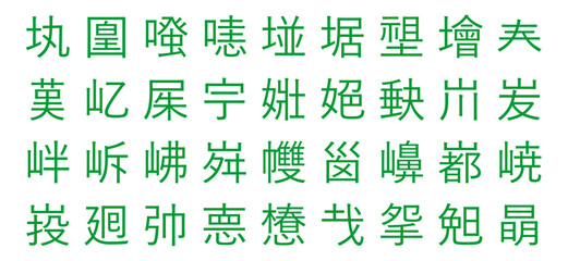 Naklejka premium Collection of Rare Chinese Logograms for Design and Education