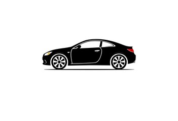 Fototapeta premium Pixel Art Black Coupe Sports Car Side View