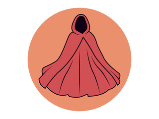 Cloak icon. Halloween colour vector design. Flat vector illustration concept.