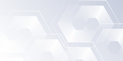 Modern white background with gradient color and artistic dynamic lhexagon decoration abstract simple