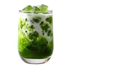 Cool and refreshing green drink in a glass, perfect summer beverage refreshing.
