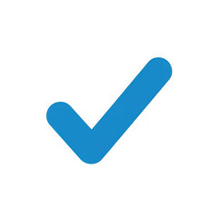 3d icon of a simple blue check mark 3d icon indicating approval, success, and positive confirmation of a selected option isolated on transparent background