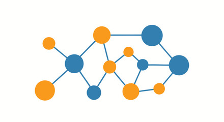  Flat icon of a neural network diagram