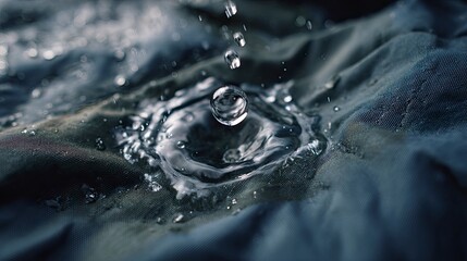 Water droplet impacting fabric