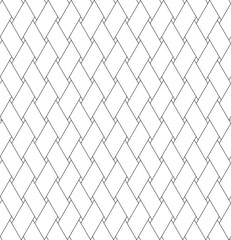 Fototapeta premium Seamless interwoven pattern, black lines on white background, vector design for wallpaper, fabric, and tiles