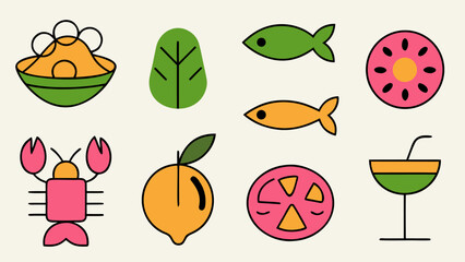 Collection of summer italian mediterranean travel posters featuring coastal scenery and vibrant colors for vacation promotion