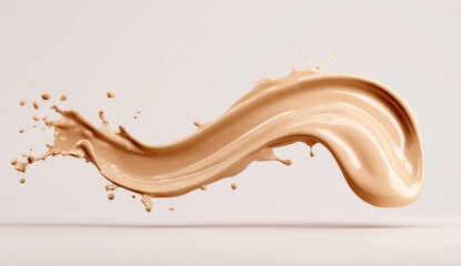 Light beige liquid substance in motion, with splashes