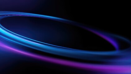 Abstract swirling vibrant blue and purple lines on dark background