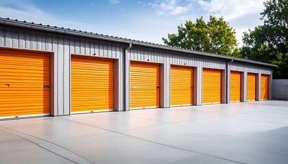 Exterior view of a row of storage units