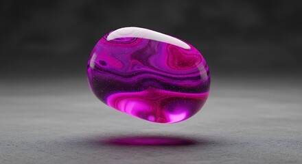 Swirling Magenta Gemstone with Cosmic Sparkle