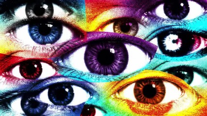 Colorful eyes collage