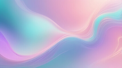 Fototapeta premium Dreamy iridescent background with soft blurred color gradient, light pink, lavender, teal tones, flowing and glowing