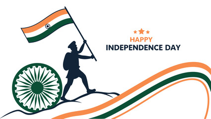Indian independence day commemoration illustration