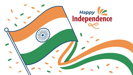 Indian independence day flag illustration