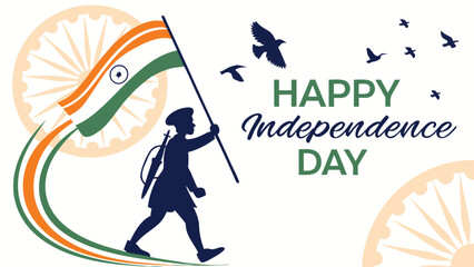 Indian independence day silhouette