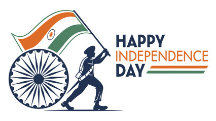 Indian independence day soldier flag