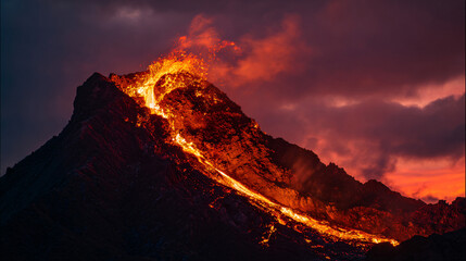 Fototapeta premium Unleashed Power: Volcanoes, Lava, Fire, and Chaos 