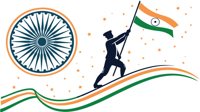 National pride flag carrier illustration