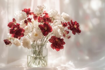 Elegant Bouquet of Red and White Flowers